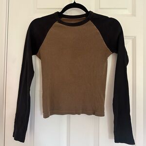 Black and brown long sleeve shirt